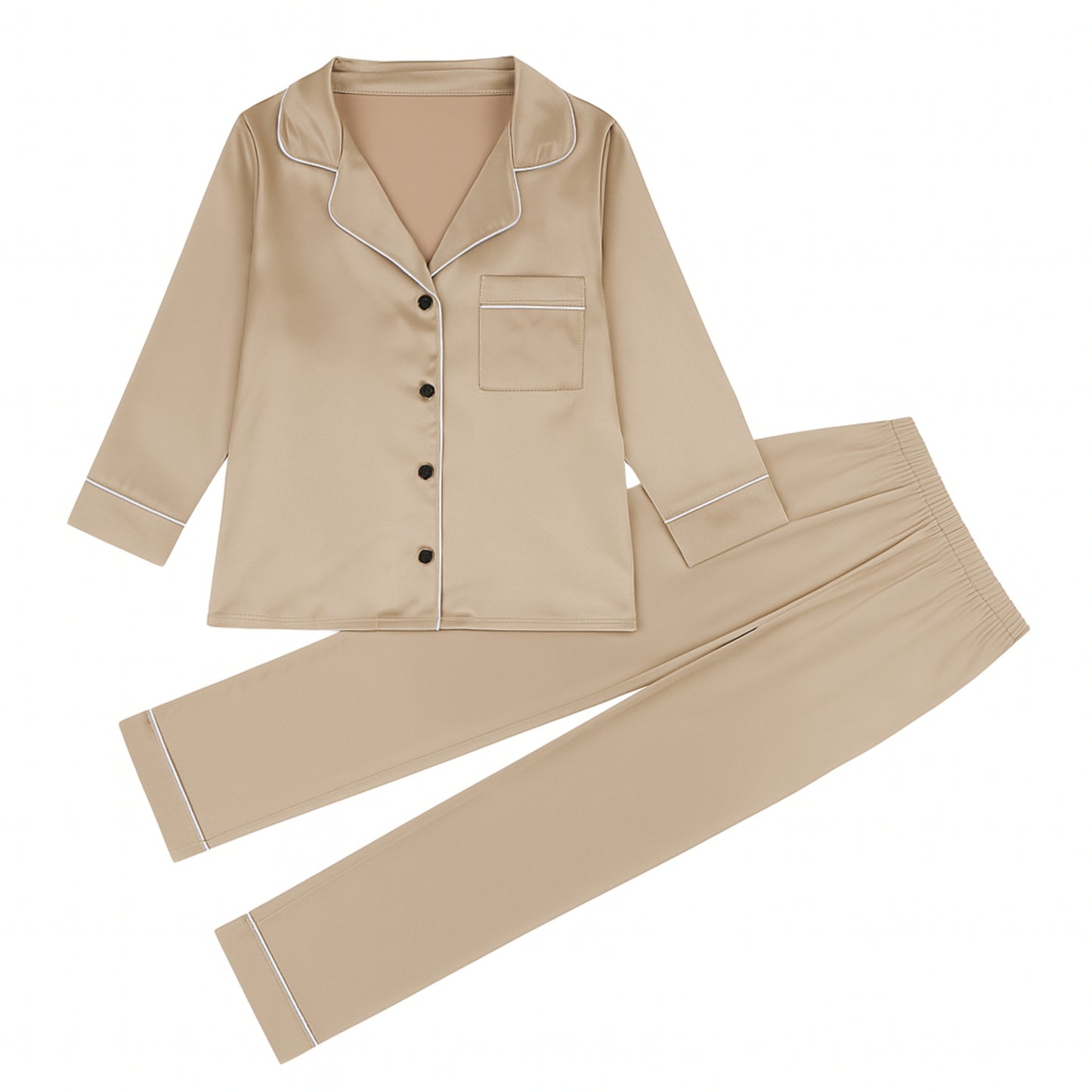 JDN Ladies Soft Silky Touch Pyjama Set - Long Sleeve Top & Trousers