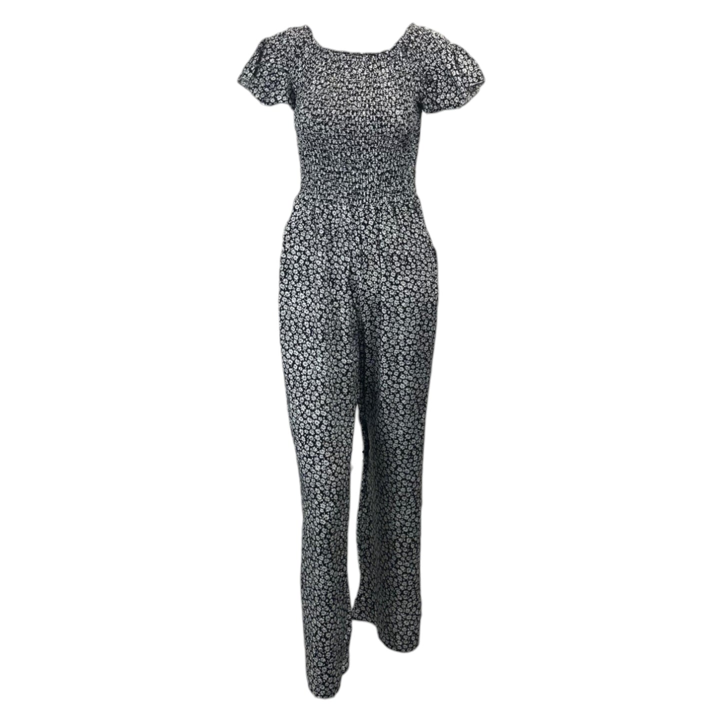 JDN Ladies Shirred Floral Jumpsuit