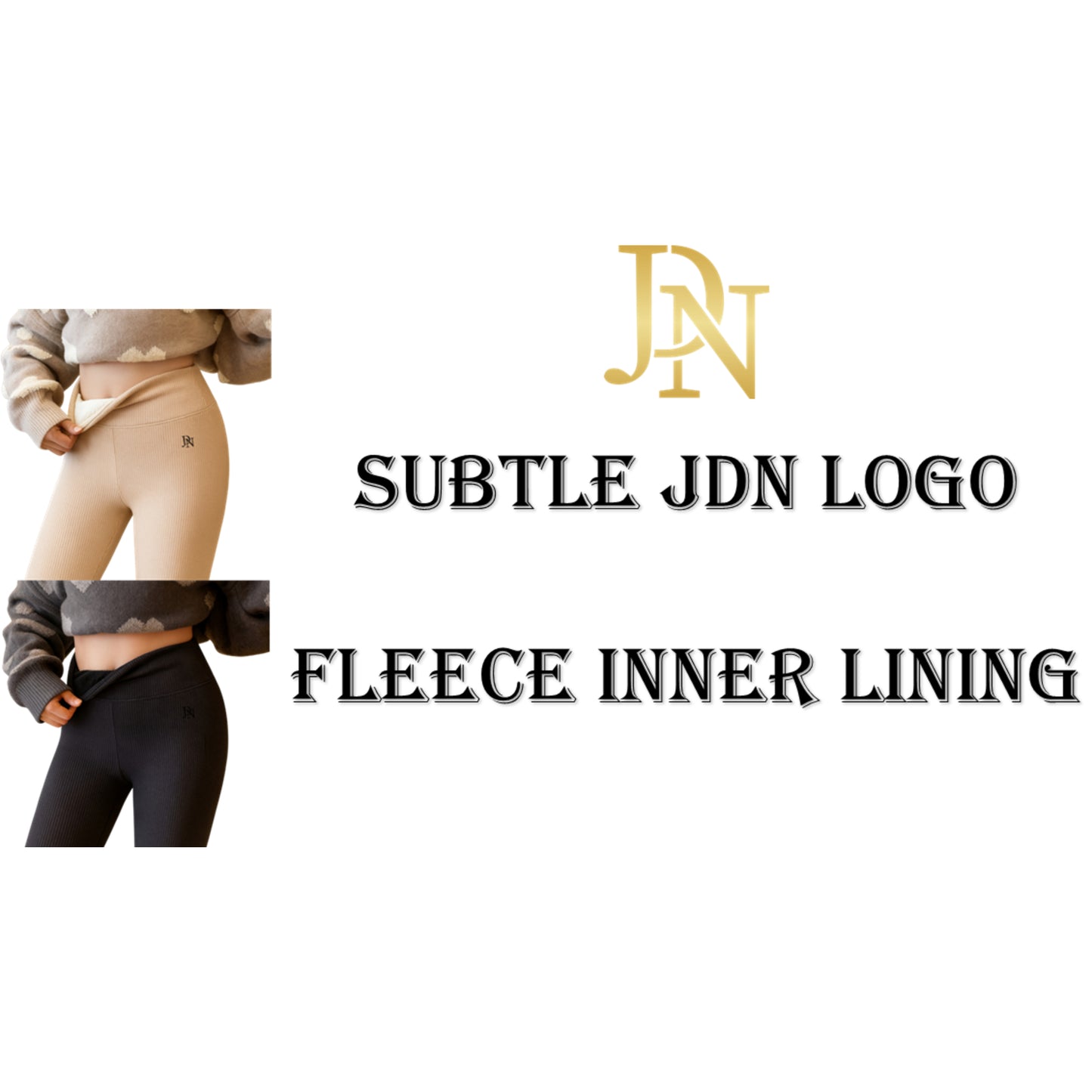 JDN Ladies Winter Warm Ribbed Fleece Lined Leggings