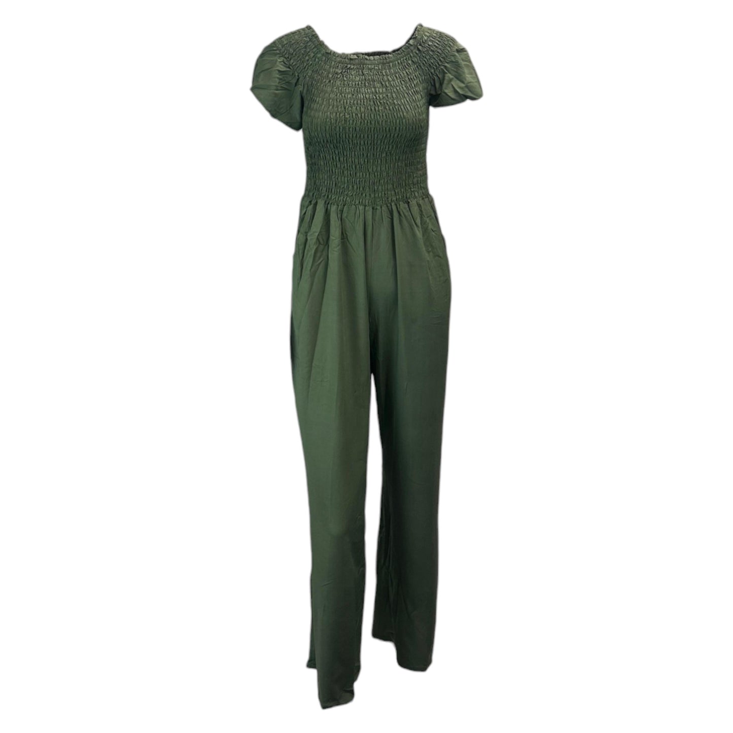 JDN Ladies Shirred Plain Jumpsuit