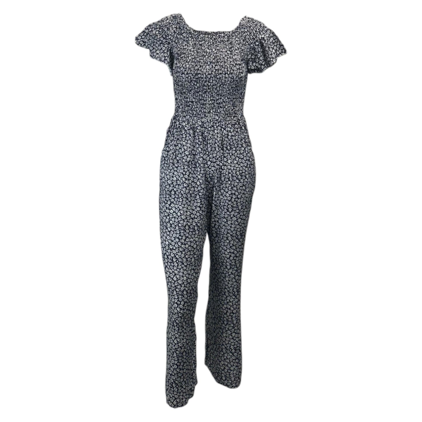 JDN Ladies Shirred Floral Jumpsuit