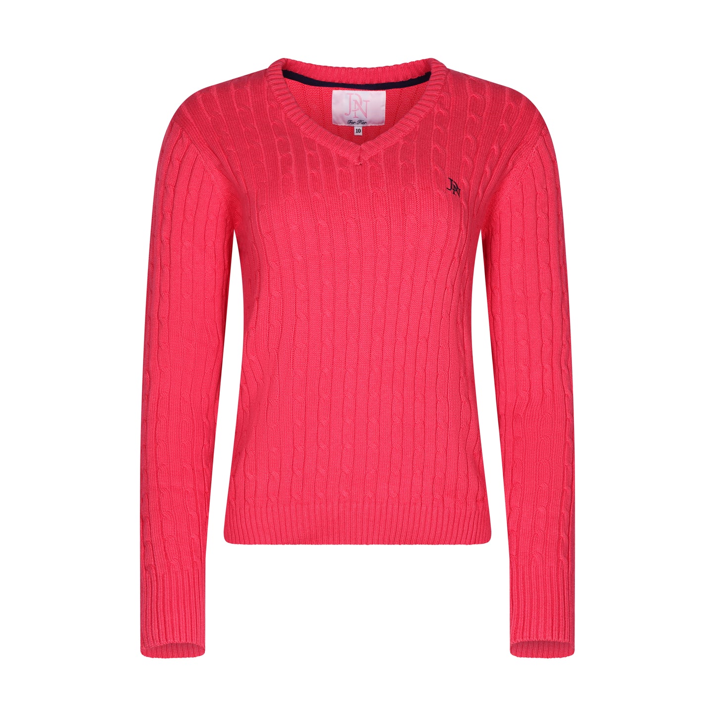 JDN Ladies V-Neck Cable Knit Jumper