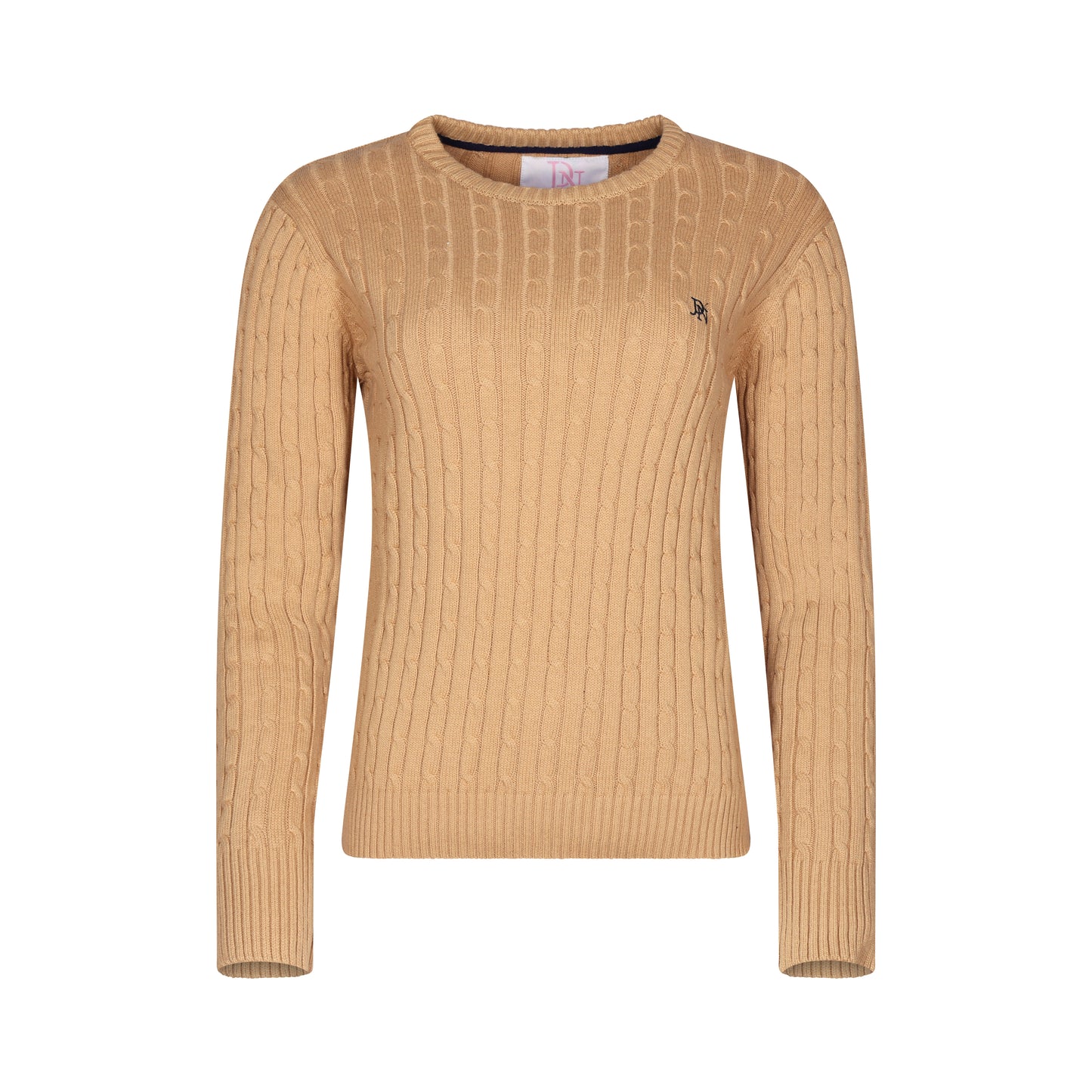 JDN Ladies Round Neck Cable Knit Jumper