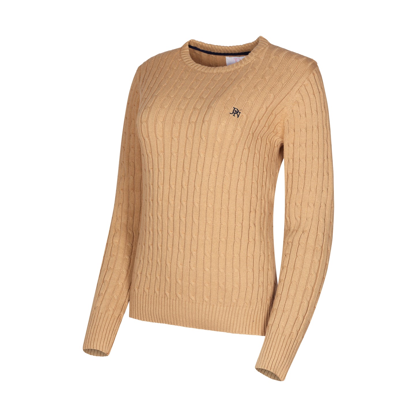 JDN Ladies Round Neck Cable Knit Jumper