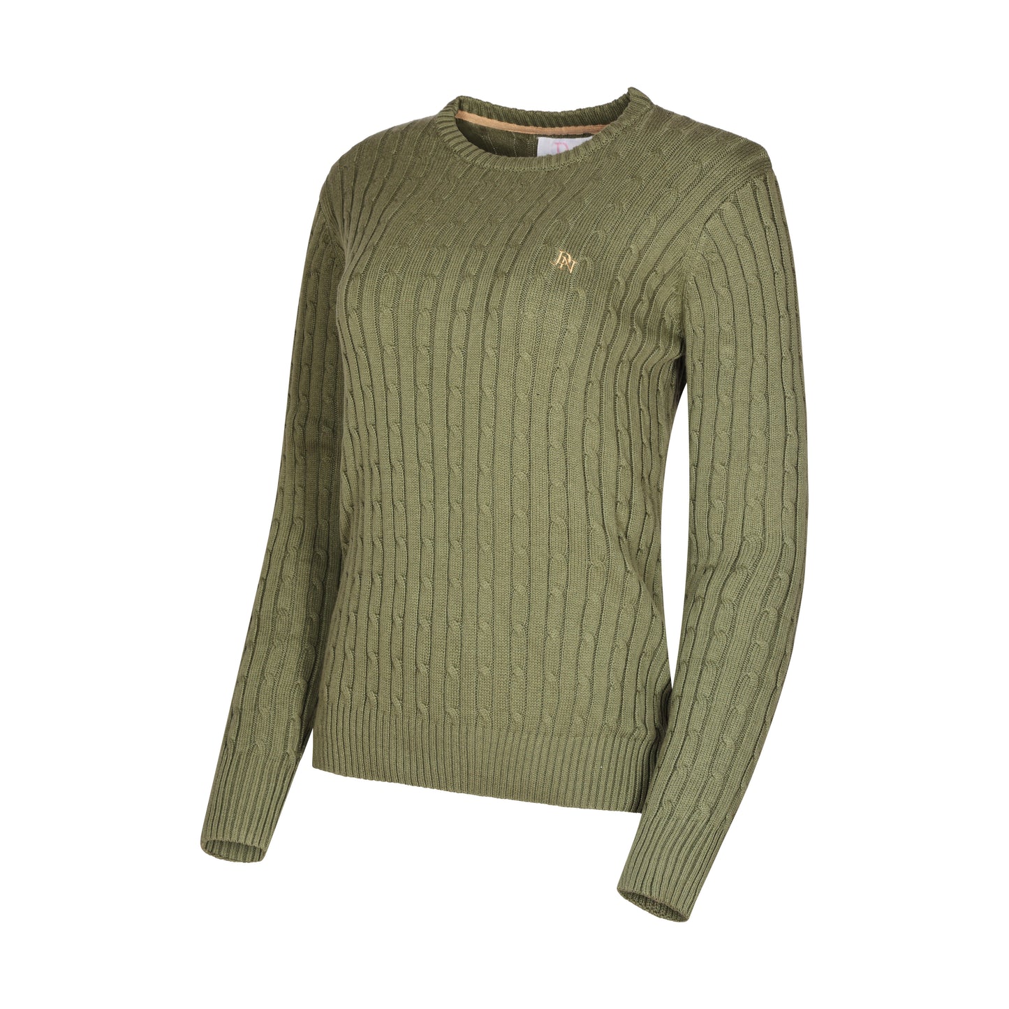 JDN Ladies Round Neck Cable Knit Jumper