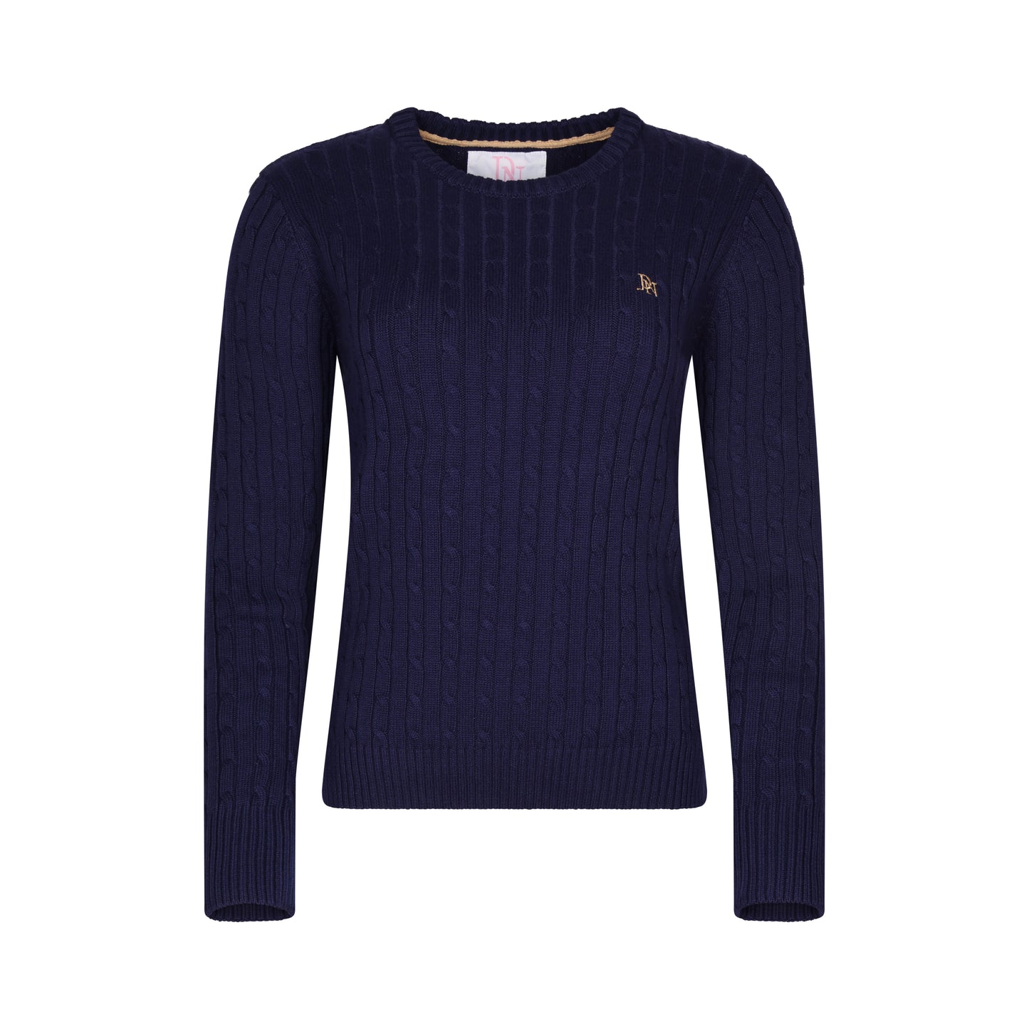 JDN Ladies Round Neck Cable Knit Jumper