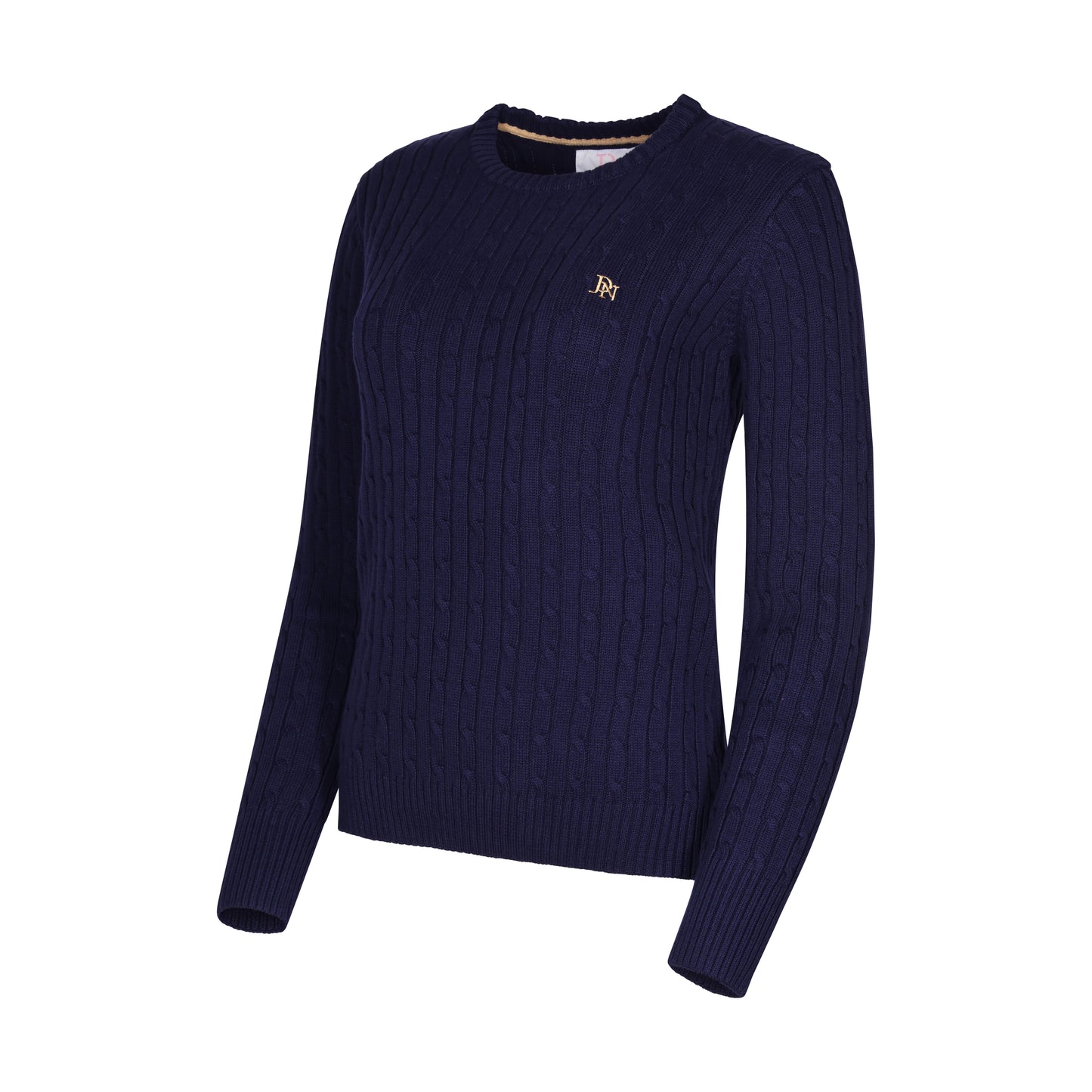JDN Ladies Round Neck Cable Knit Jumper