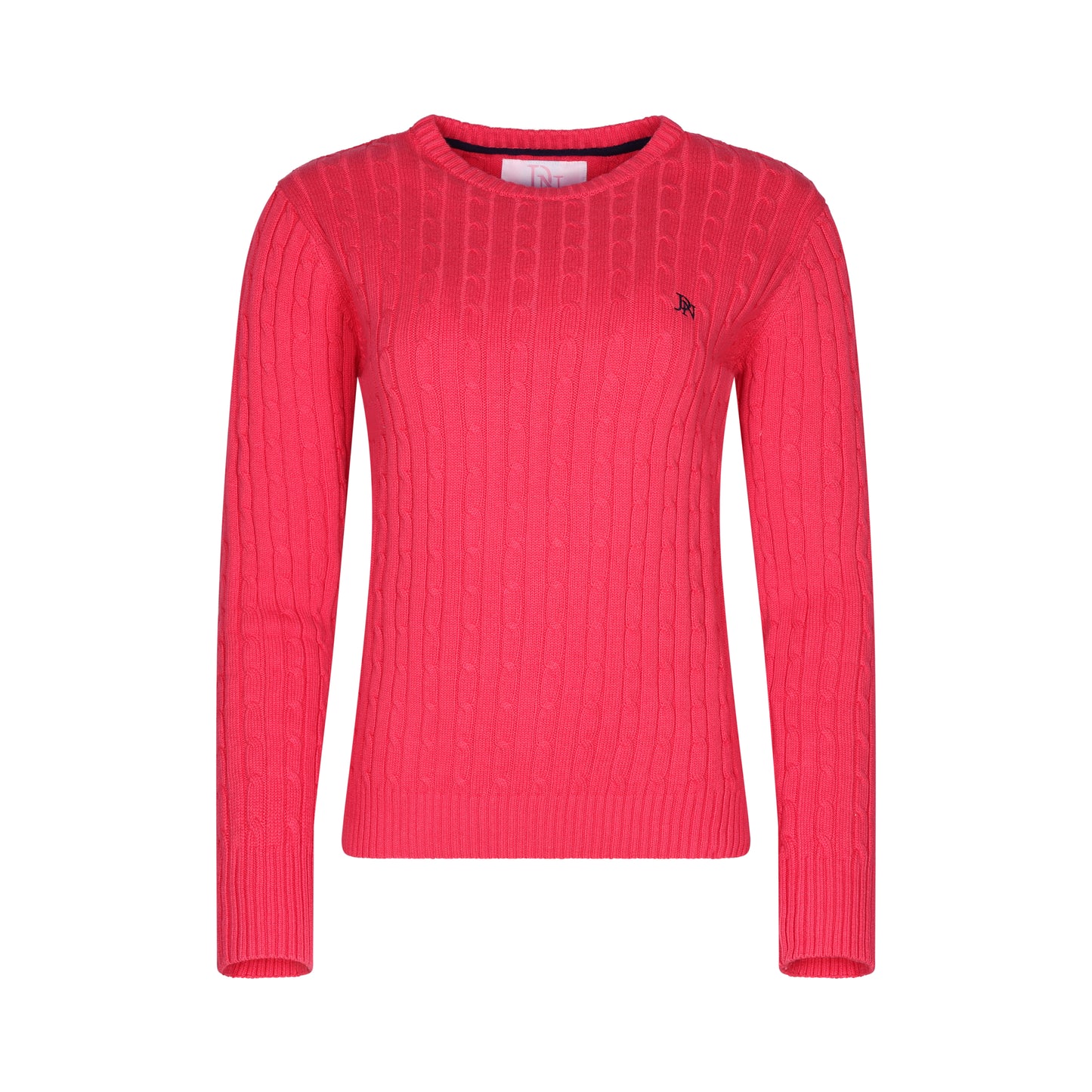JDN Ladies Round Neck Cable Knit Jumper