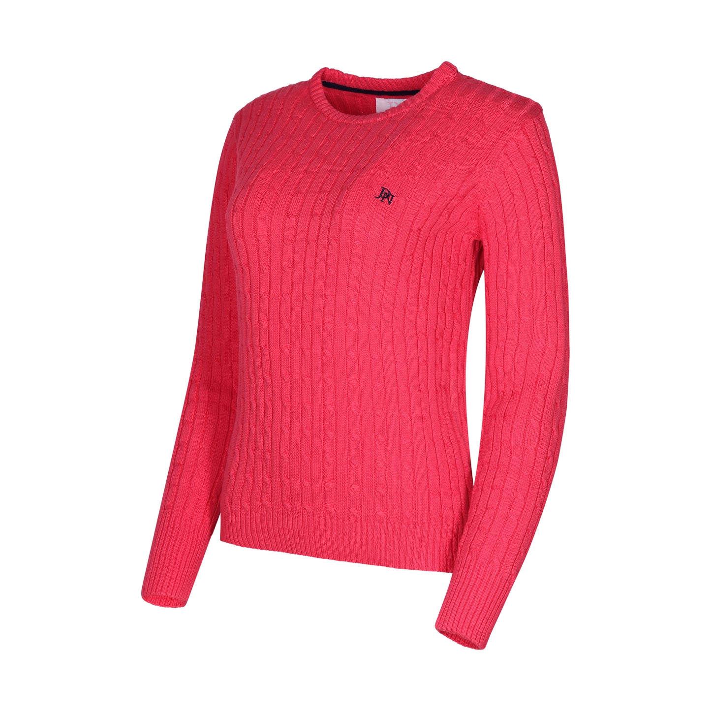 JDN Ladies Round Neck Cable Knit Jumper