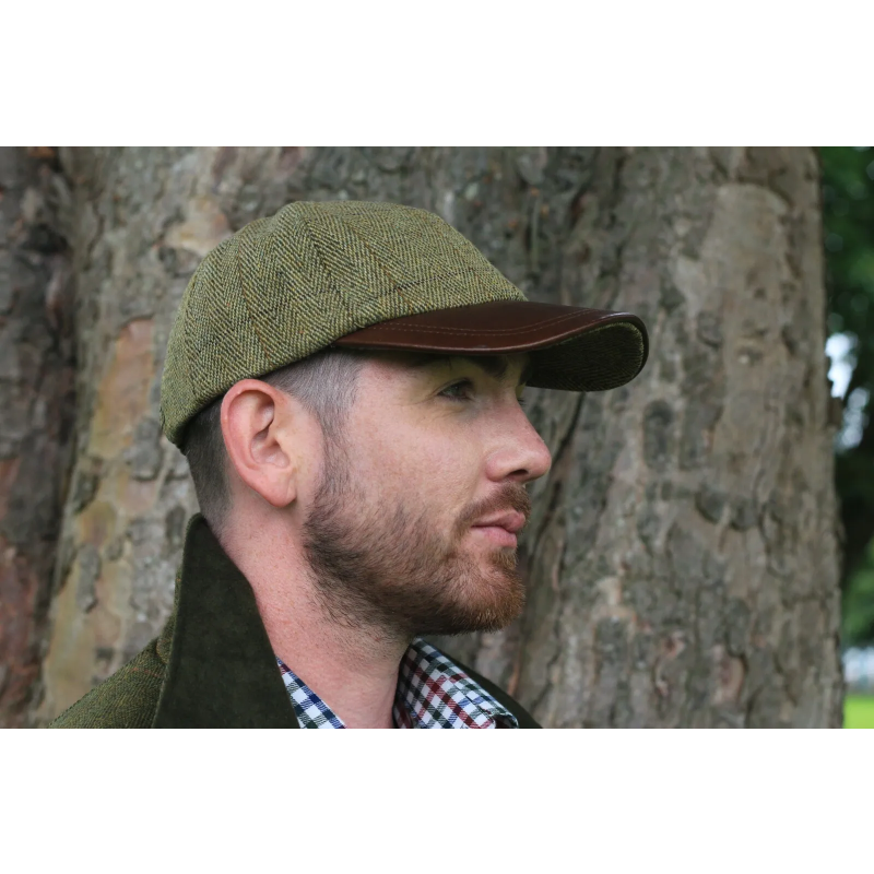 JDN Leather Tweed Cap