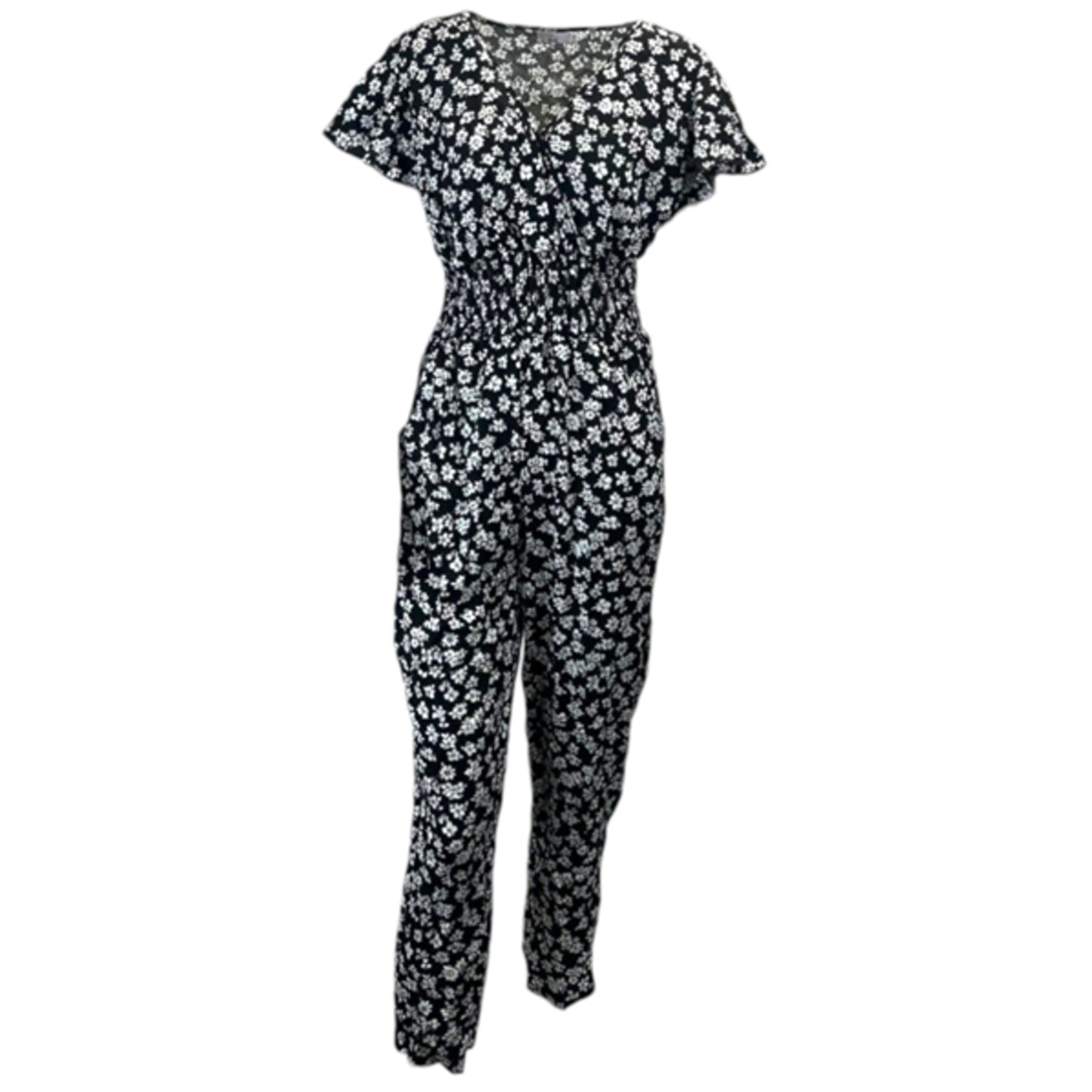 JDN Ladies Floral V-Neck Jumpsuit