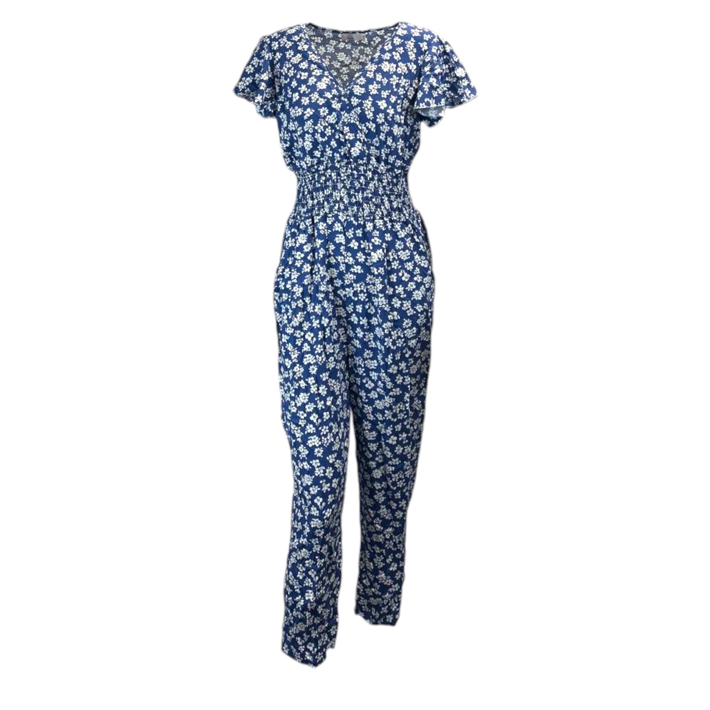 JDN Ladies Floral V-Neck Jumpsuit