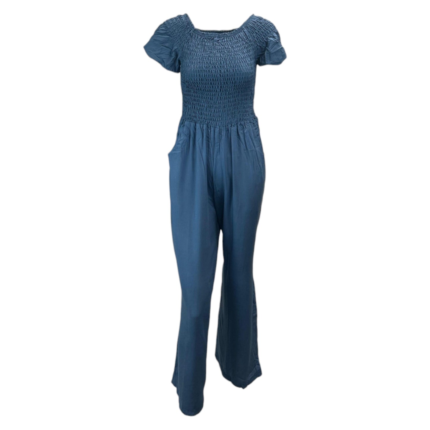 JDN Ladies Shirred Plain Jumpsuit