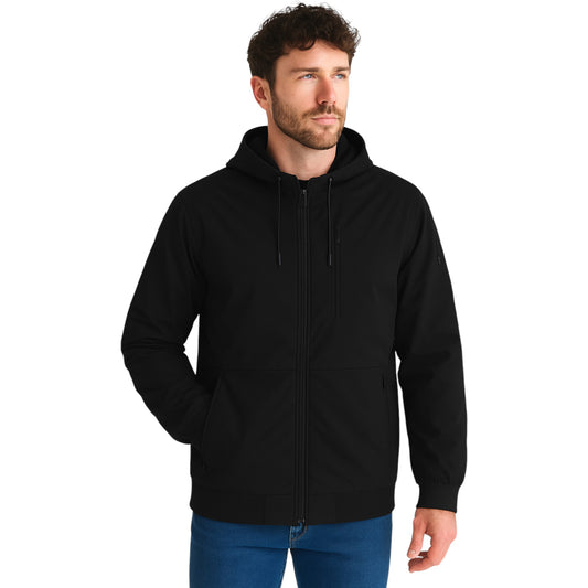 JDN Men's Softshell Fleece Lined Hooded Jacket