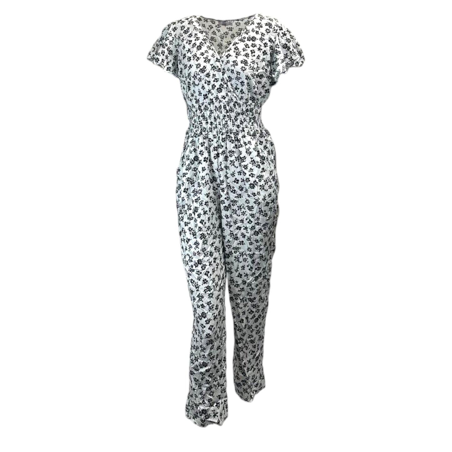 JDN Ladies Floral V-Neck Jumpsuit