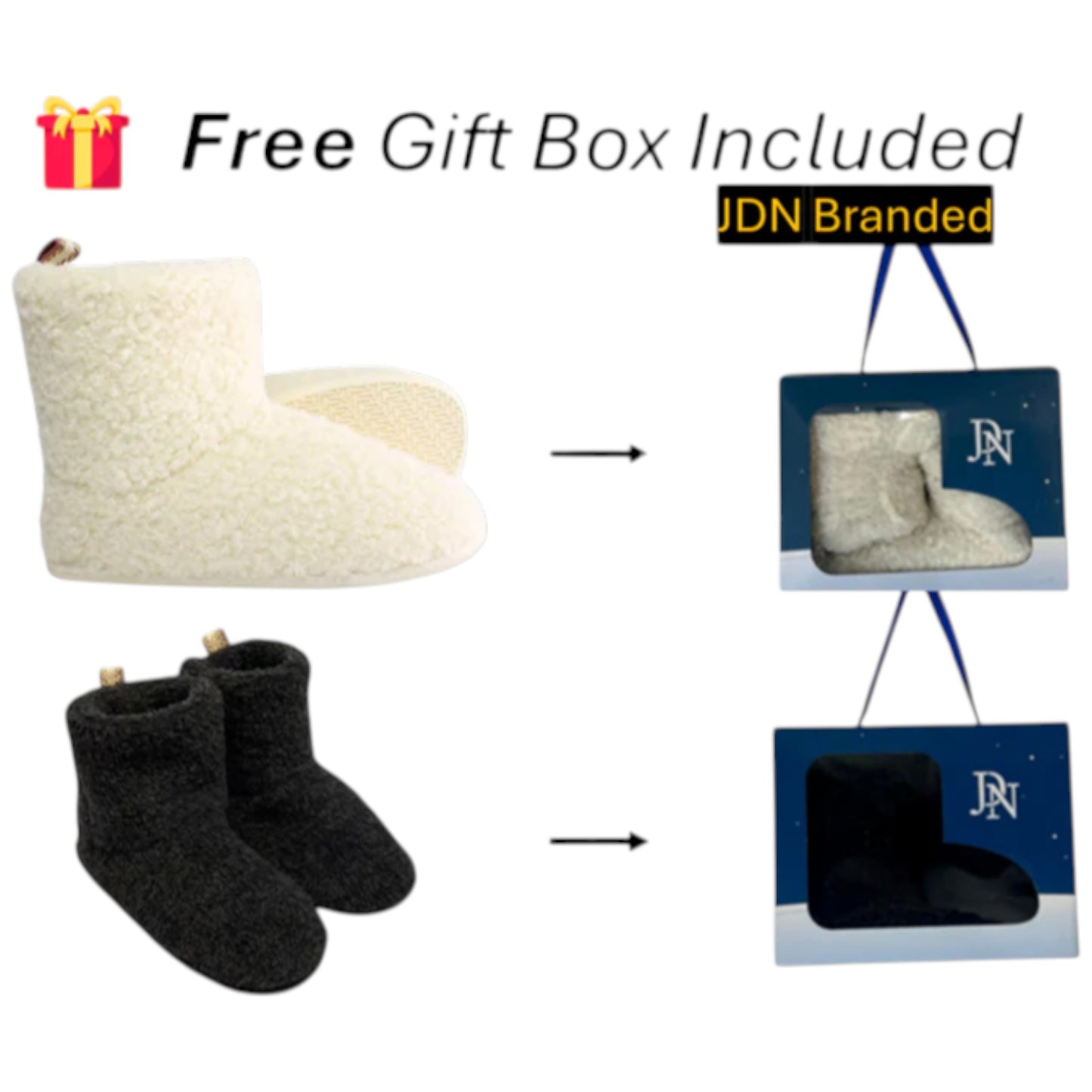 JDN Ladies Boot Style Slippers